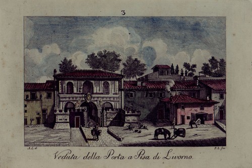 Veduta della Porta a Pisa di Livorno