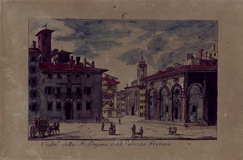 Veduta della R. Dogana e del Palazzo Pretorio