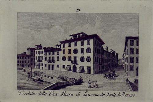 Veduta della Via Borra di Livorno del Ponte di Marmo