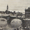 Veduta di una parte di Lung'Arno e del Ponte a S. Trinita presa dal Palazzo del Sig. March. Ruberto Capponi