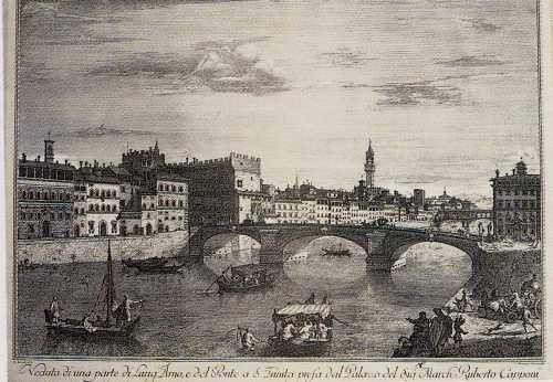 Veduta di una parte di Lung'Arno e del Ponte a S. Trinita presa dal Palazzo del Sig. March. Ruberto Capponi