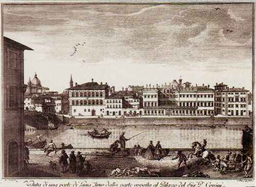 Veduta di una parte di Lung'Arno dalla parte opposta al Palazzo del Sig. P. Corsini