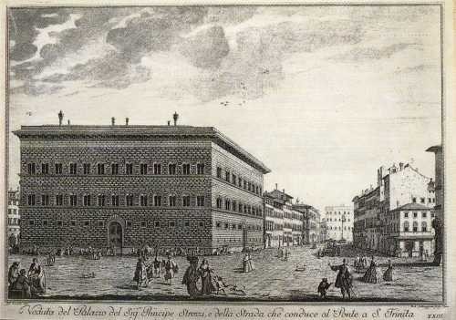 Veduta del Palazzo del Sig.re Principe Strozzi, e della strada che conduce al Ponte a S. Trinita