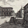 Veduta dello Spedale, e della Piazza di S. Maria Nuova