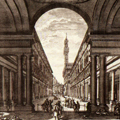 Veduta degli Ufizi, o sia Curia Fiorentina presa dalla Loggia presso Arno