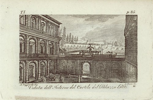Veduta dell'Interno del Cortile del Palazzo Pitti