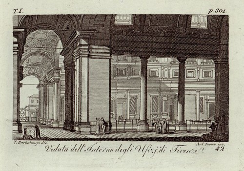 Veduta dell'Interno degli Ufizi di Firenze