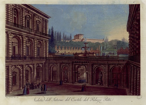 Veduta dell'Interno del Cortile del Palazzo Pitti