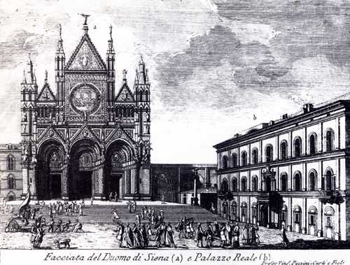 Facciata del Duomo di Siena e Palazzo Reale