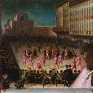 Dipinto che rappresenta il gioco del Calcio storico a Firenze